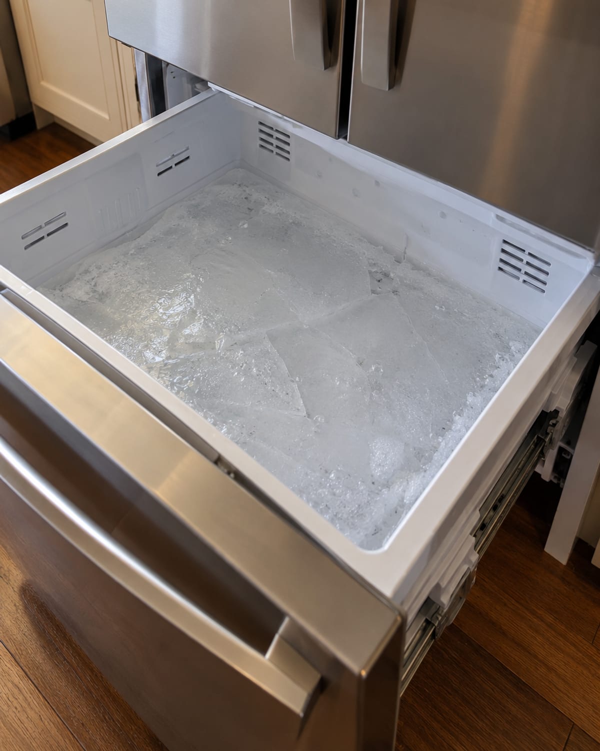 Chest freezer in a Huntington, WV basement being serviced by Saunders Appliance Repair
