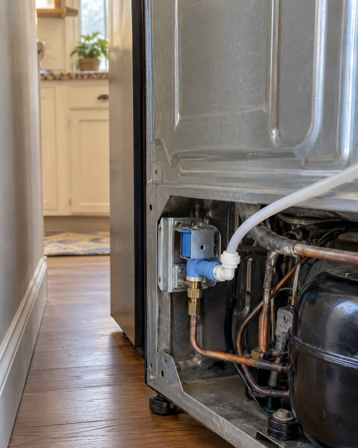 Frozen fill tube on a refrigerator ice maker in a Huntington home